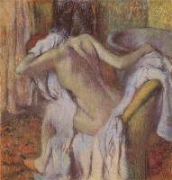 Дега (Degas) Эдгар После ванны. Женщина, вытирающая волосы